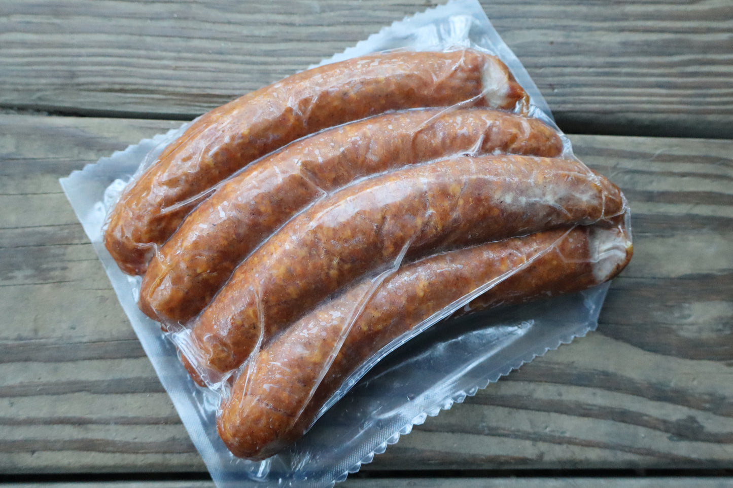 Backside of a package of uncured smoked Robie pork Kielbasa links