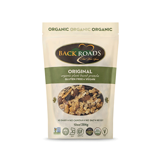Image of Back Roads brand original flavor granola at Robie Farm in Piermont, NH