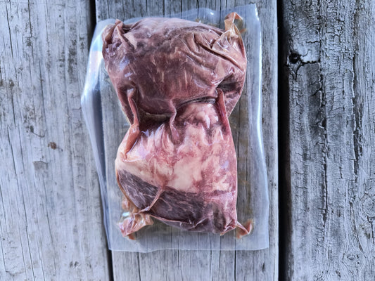 Backside of a package of Robie farm beef tenderloin steaks