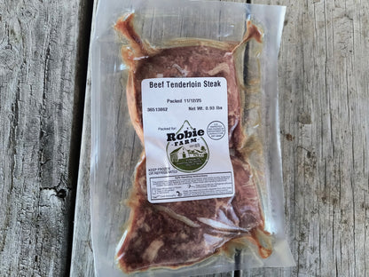 Package of beef tenderloin steaks
