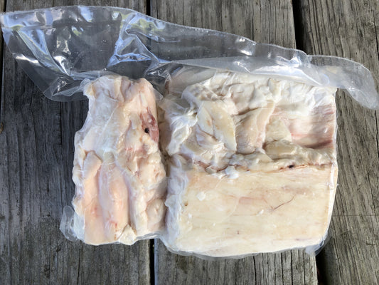 A vacuum-sealed packages of beef suet from Robie Farm in Piermont, NH