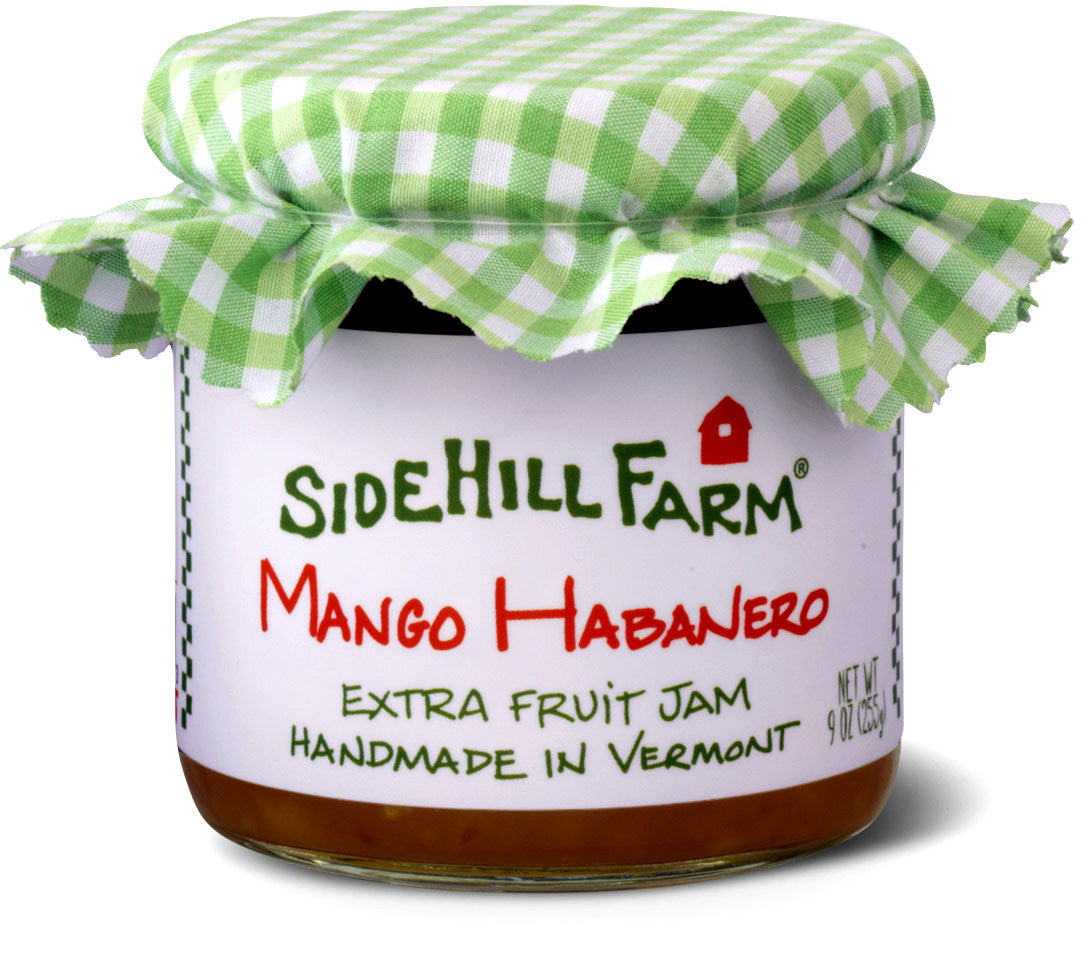 9oz jar of Sidehill Farm Mango Habanero jam from Vermont