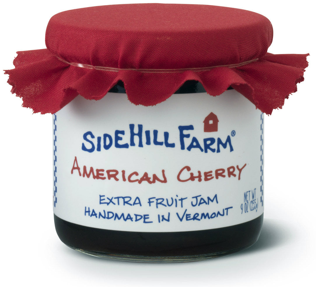 9oz jar of Sidehill Farm American Cherry jam made in Vermont